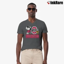 Men’s Snoopy Ohio State Buckeyes V-Neck Tee in charcoal | Sharp, Breathable, Everyday Staple