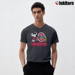 Men’s Snoopy Ohio State Buckeyes V-Neck Tee in charcoal | Sharp, Breathable, Everyday Staple