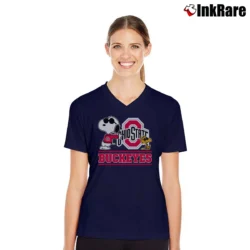 Women’s Snoopy Ohio State Buckeyes V-Neck Tee in navy | Chic Neckline, Soft Texture