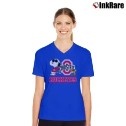 Women’s Snoopy Ohio State Buckeyes V-Neck Tee in royal blue | Chic Neckline, Soft Texture
