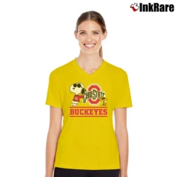 Women’s Snoopy Ohio State Buckeyes V-Neck Tee in yellow | Chic Neckline, Soft Texture
