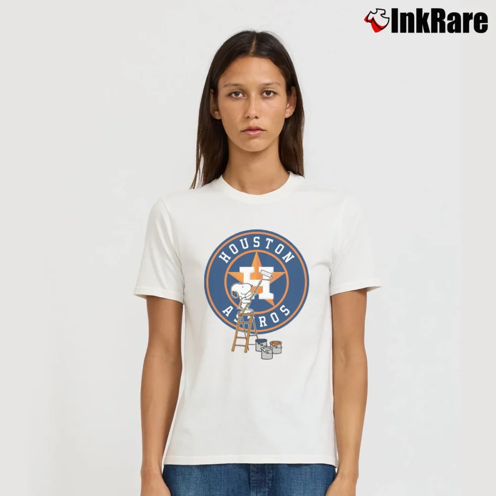 Women’s snoopy paints the houston astros T-Shirt in white | Soft, Flattering Fit