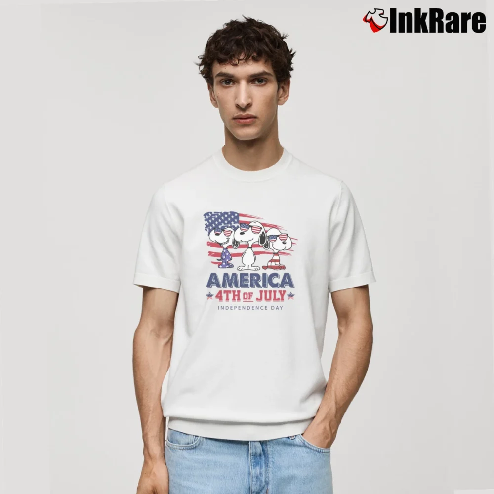 Men’s Snoopy Patriotic America 4th Of July Independent Day Classic T-Shirt in white | Soft, Breathable Everyday Wear