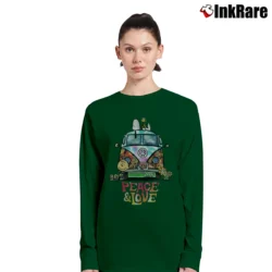 Women’s Snoopy Peace And Love Hippie Long-Sleeve Top in forest green | Sleek, Versatile, All-Season