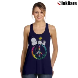 Women’s Snoopy Peace And Love Hippie Style Tank Top in navy | Lightweight, Movement-Friendly