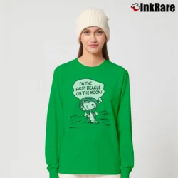 Women’s SNOOPY PEANUTS Beagle On The Moon Long-Sleeve Top in irish green | Sleek, Versatile, All-Season