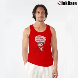Men’s SNOOPY PEANUTS Beagle On The Moon Tank Top in red | Breathable, Active-Friendly Design