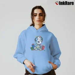 Women’s Snoopy Peanuts Cartoon Cozy Hoodie in light blue | Warm, Structured, Stylish
