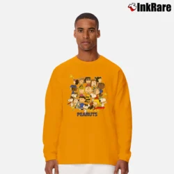 Men’s Snoopy Peanuts Cartoon Long-Sleeve Shirt in orange | Sleek, Lightweight, Year-Round Wear