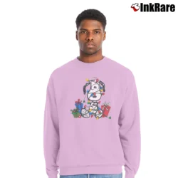 Men’s Snoopy Peanuts Cartoon Crewneck Sweatshirt in light pink | Cozy Fabric, Clean Style
