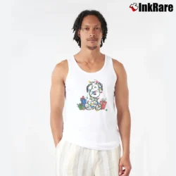 Men’s Snoopy Peanuts Cartoon Tank Top in white | Breathable, Active-Friendly Design