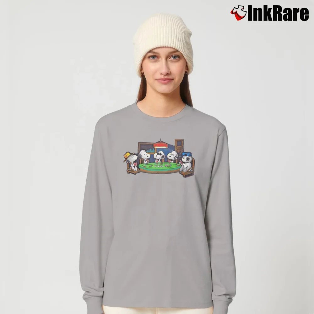 Women’s Snoopy Peanuts Dogs Playing Poker Long-Sleeve Top in sport grey | Sleek, Versatile, All-Season