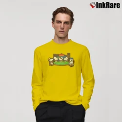 Men’s Snoopy Peanuts Dogs Playing Poker Long-Sleeve Shirt in yellow | Sleek, Lightweight, Year-Round Wear