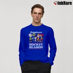 Men’s Snoopy Peanuts Happiness Is Hockey Season Long-Sleeve Shirt in royal blue | Sleek, Lightweight, Year-Round Wear