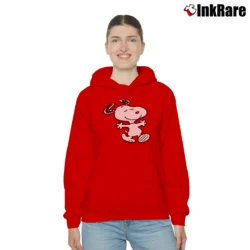 Women’s Snoopy Peanuts Hug Cozy Hoodie in red | Warm, Structured, Stylish