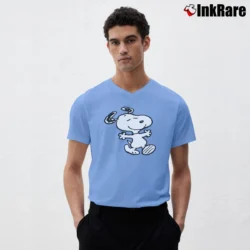 Men’s Snoopy Peanuts Hug V-Neck Tee in light blue | Sharp, Breathable, Everyday Staple