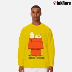 Men’s Snoopy Peanuts Living The Dream Classic Long-Sleeve Shirt in yellow | Sleek, Lightweight, Year-Round Wear