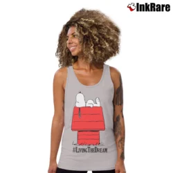 Women’s Snoopy Peanuts Living The Dream Classic Tank Top in sport grey | Lightweight, Movement-Friendly