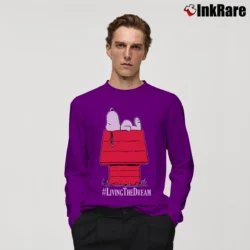 Men’s Snoopy Peanuts Living The Dream Long-Sleeve Shirt in purple | Sleek, Lightweight, Year-Round Wear