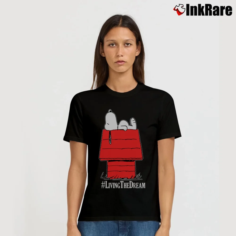Women’s Snoopy Peanuts Living The Dream Signature T-Shirt in black | Soft, Flattering Fit