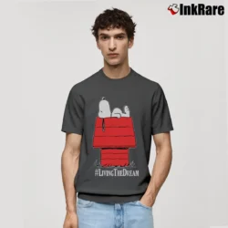 Men’s Snoopy Peanuts Living The Dream Classic T-Shirt in charcoal | Soft, Breathable Everyday Wear
