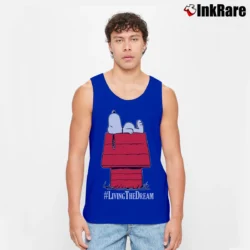 Men’s Snoopy Peanuts Living The Dream Tank Top in royal blue | Breathable, Active-Friendly Design