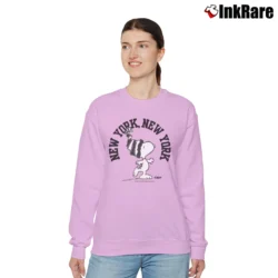 Women’s Snoopy Peanuts New York Big Logo Relaxed Sweatshirt in light pink | Soft, Laid-Back Vibe