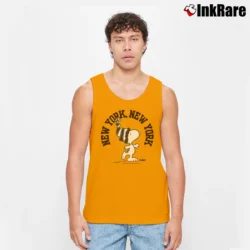 Men’s Snoopy Peanuts New York Big Logo Tank Top in orange | Breathable, Active-Friendly Design