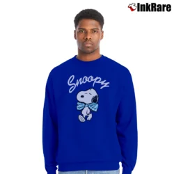 Men’s Snoopy Peanuts Pink Cartoon Crewneck Sweatshirt in royal blue | Cozy Fabric, Clean Style