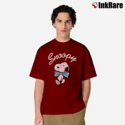 Men’s Snoopy Peanuts Pink Cartoon Classic T-Shirt in maroon | Soft, Breathable Everyday Wear