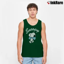 Men’s Snoopy Peanuts Pink Cartoon Tank Top in forest green | Breathable, Active-Friendly Design