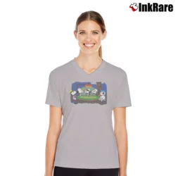 Women’s Snoopy Peanuts Poker Cards Graphic V-Neck Tee in sport grey | Chic Neckline, Soft Texture