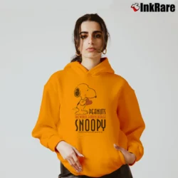 Women’s Snoopy Peanuts The World Famous Beagle Cozy Hoodie in orange | Warm, Structured, Stylish