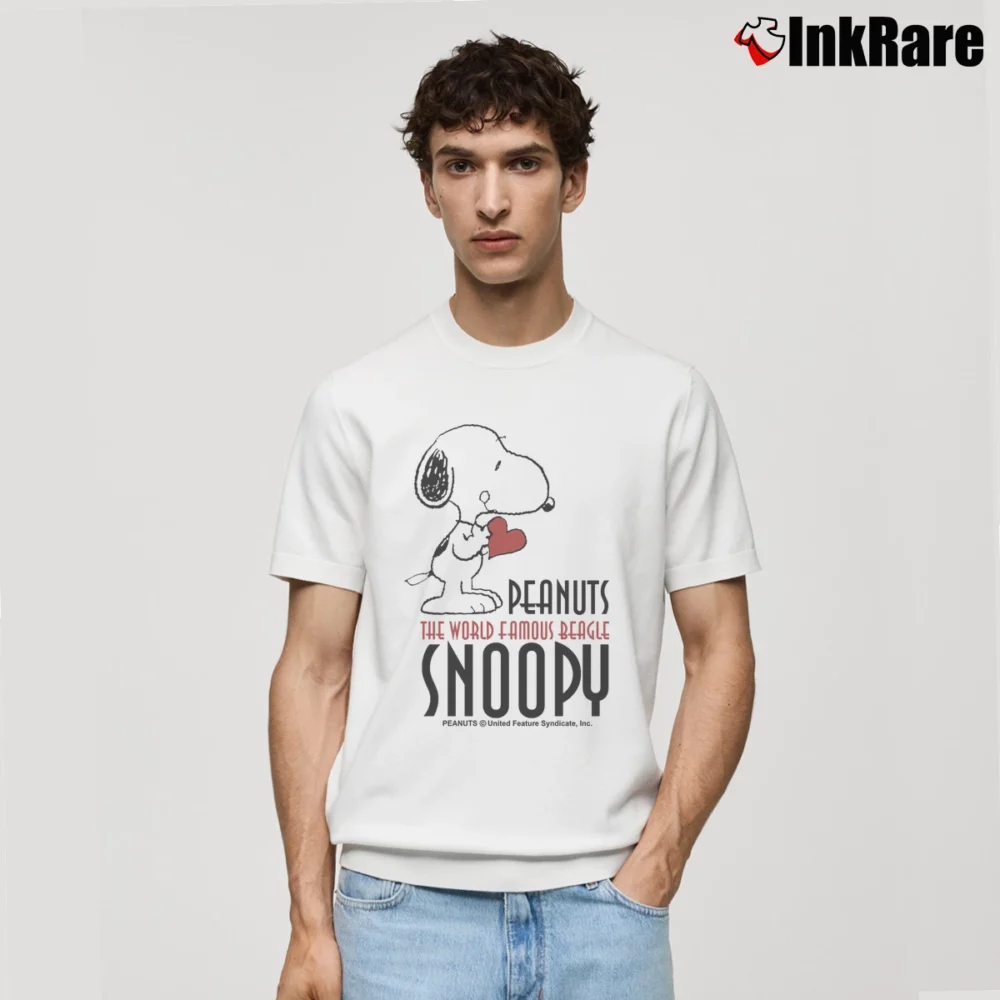 Men’s Snoopy Peanuts The World Famous Beagle Classic T-Shirt in white | Soft, Breathable Everyday Wear