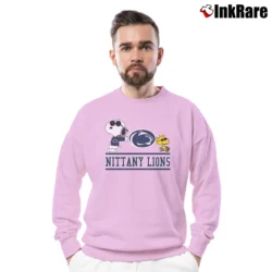 Men’s Snoopy Penn State Nittany Lions Gift Crewneck Sweatshirt in light pink | Cozy Fabric, Clean Style