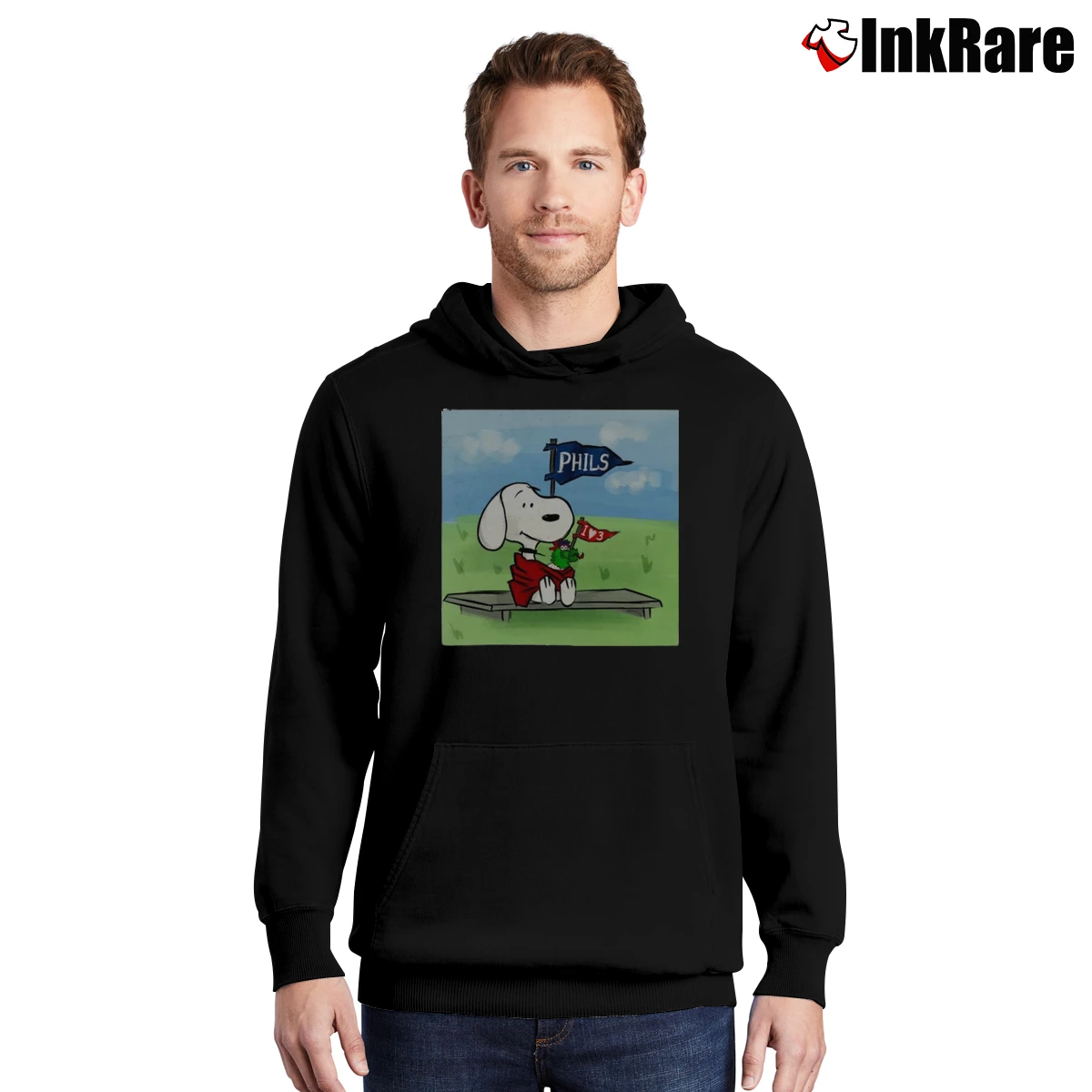 Men’s Snoopy Phanatic Philadelphia Phillies Pullover Hoodie in black | Cozy, Durable, Modern Fit