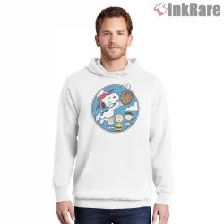 Snoopy Playing Baseball Classic Sports Shirt on white hoodie for men graphic tee