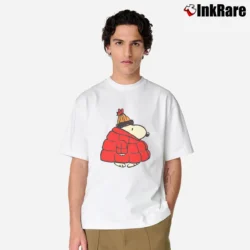 Men’s Snoopy Puffer Coat Classic T-Shirt in white | Soft, Breathable Everyday Wear