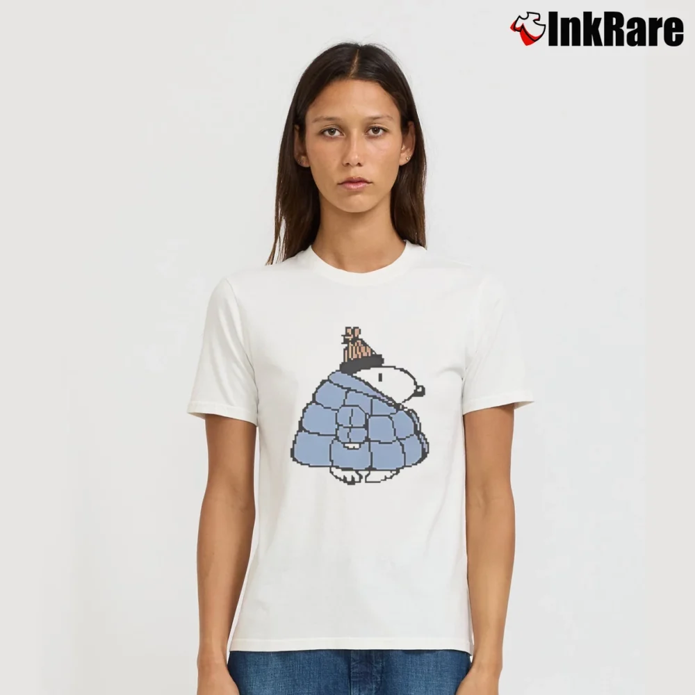 Women’s Snoopy Puffer Jacket T-Shirt in white | Soft, Flattering Fit