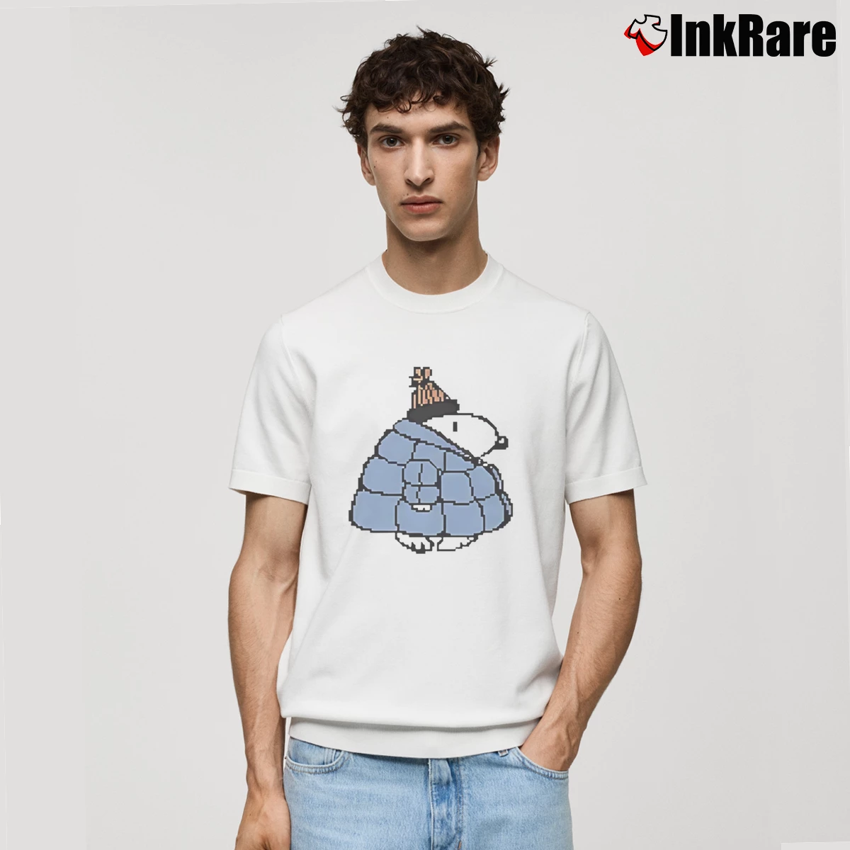 Snoopy Puffer Jacket Men’s Classic Tee in white – Premium Comfort Men’s Snoopy Puffer Jacket Classic T-Shirt in white | Soft, Breathable Everyday Wear