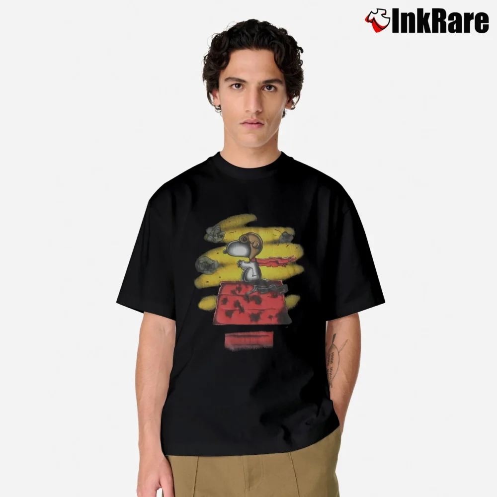 Men’s Snoopy Red Baron Dorney Park Promo Classic T-Shirt in black | Soft, Breathable Everyday Wear