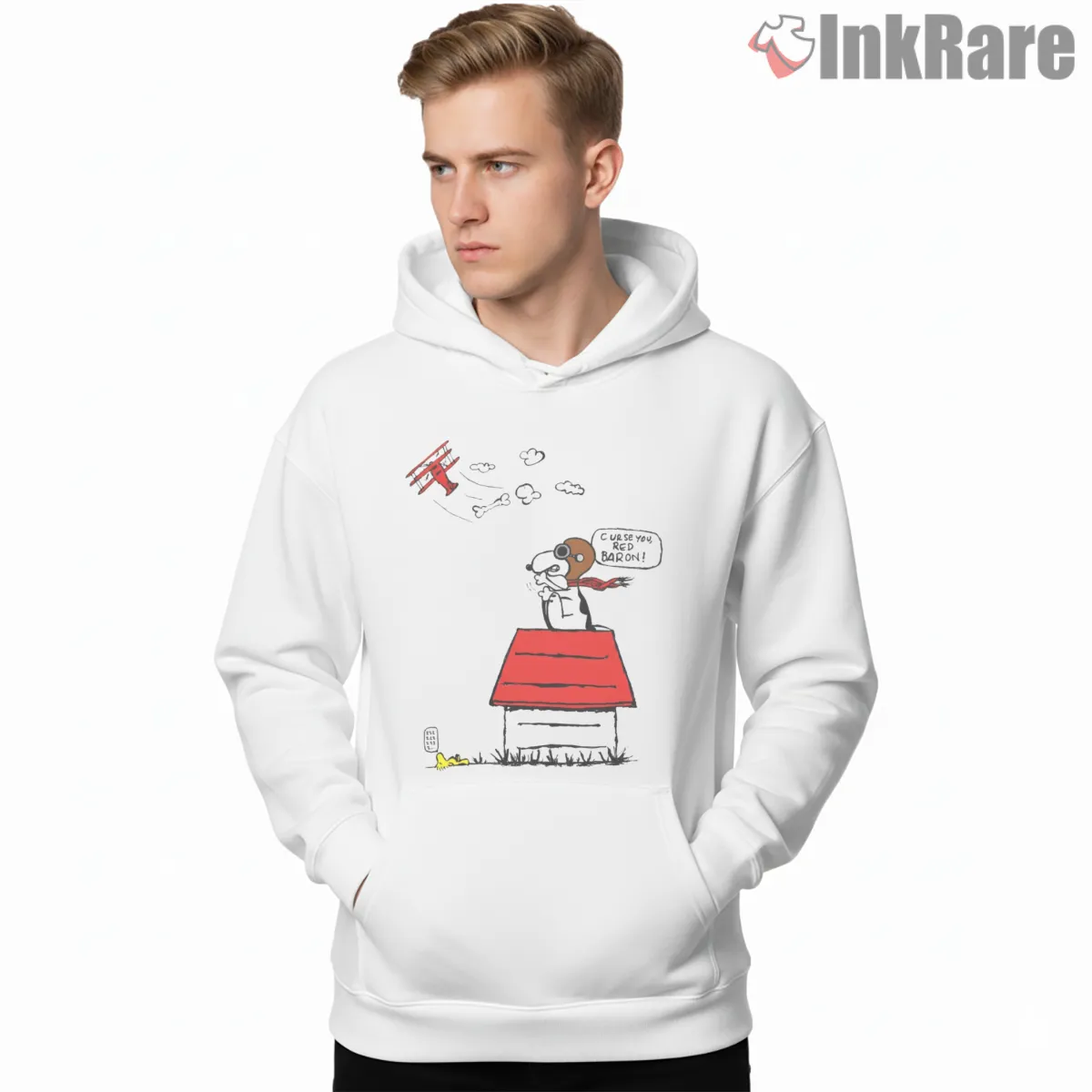 Snoopy Red Baron Flying Ace Hoodie White Snoopy Red Baron Flying Ace Shirt on white hoodie for men graphic tee