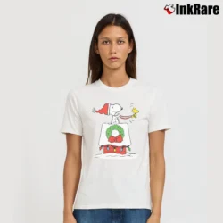 Women’s Snoopy's Doghouse Sleigh T-Shirt in white | Soft, Flattering Fit
