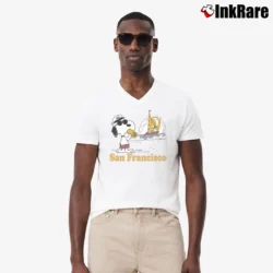 Men’s Snoopy San Francisco V-Neck Tee in white | Sharp, Breathable, Everyday Staple