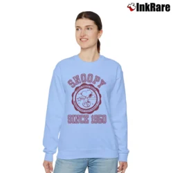 Women’s Snoopy Since 1950 World Famous Beagle Relaxed Sweatshirt in light blue | Soft, Laid-Back Vibe