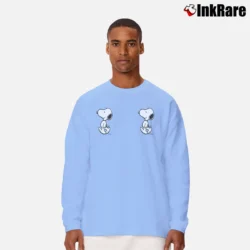 Men’s Snoopy Sketch Art Peanuts Long-Sleeve Shirt in light blue | Sleek, Lightweight, Year-Round Wear