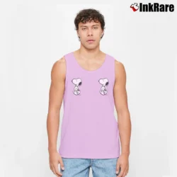 Men’s Snoopy Sketch Art Peanuts Tank Top in light pink | Breathable, Active-Friendly Design