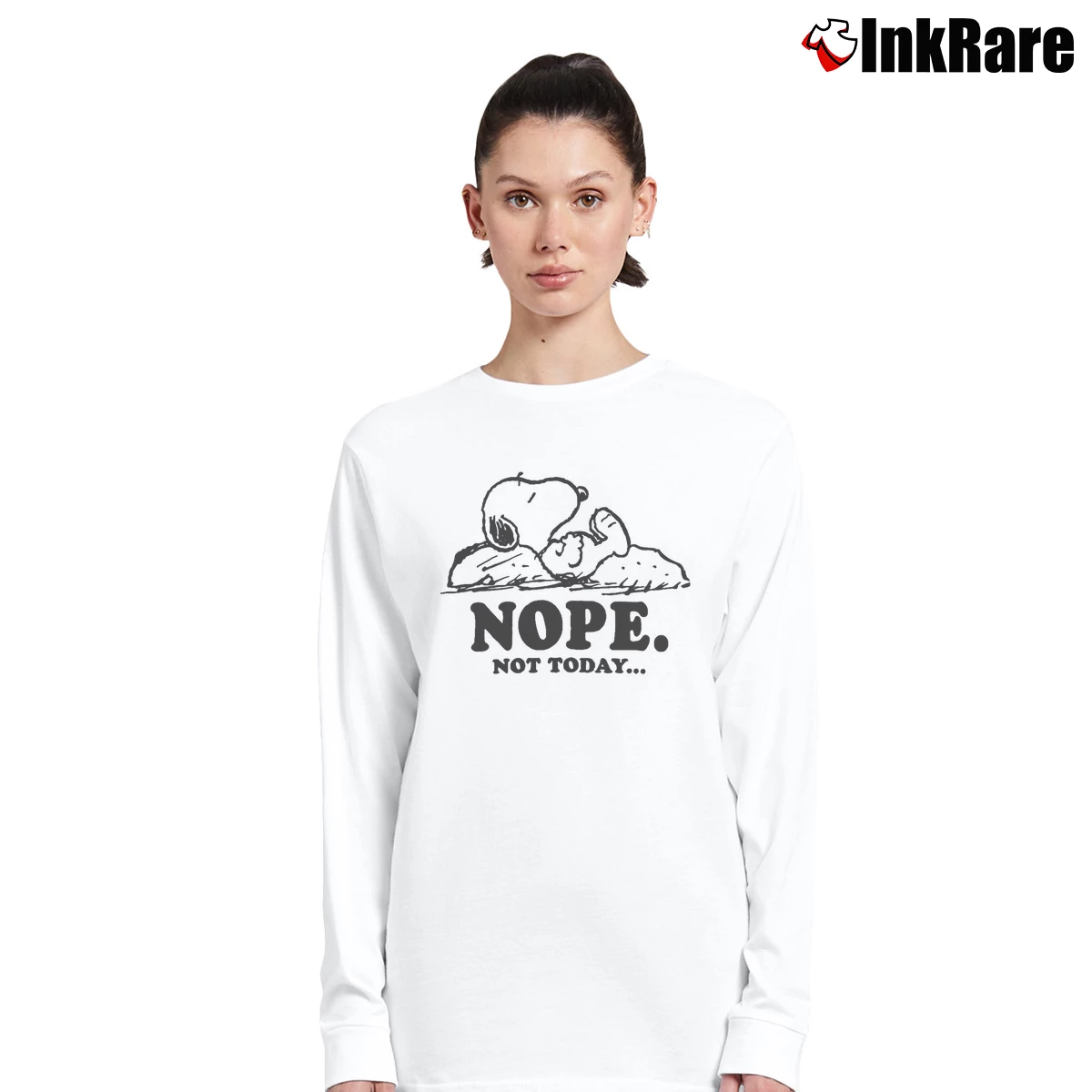 Snoopy Sleeping Not Today Women’s Long-Sleeve Top in white – Effortless Layer Women’s Snoopy Sleeping Not Today Long-Sleeve Top in white | Sleek, Versatile, All-Season