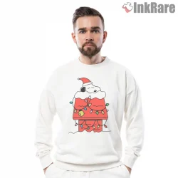 Snoopy Sleeping On Doghouse Winter Lights Shirt on graphic shirt for men graphic tee