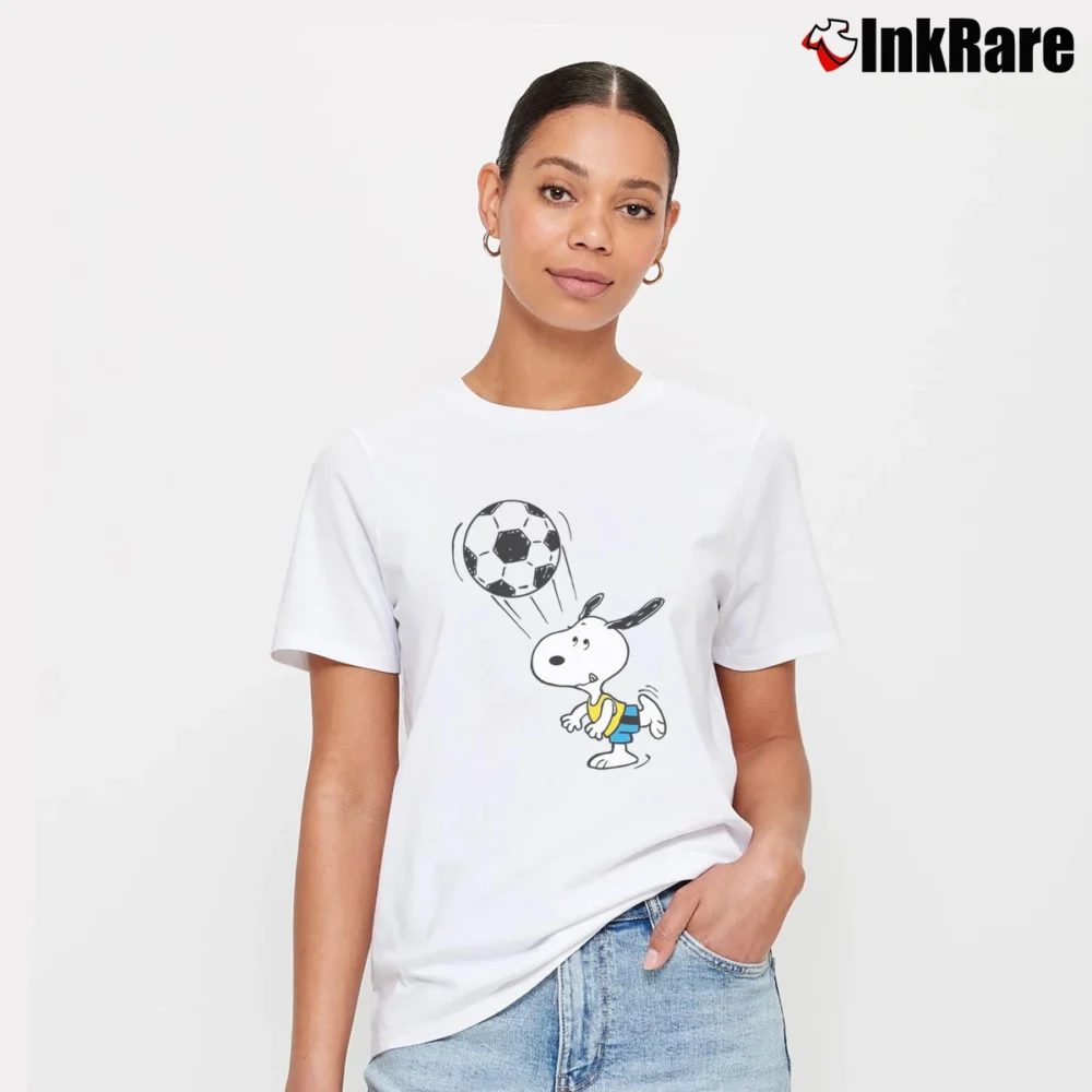 Women’s Snoopy Soccer T-Shirt in white | Soft, Flattering Fit